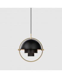 Gubi Multi-Lite Hanging Lamp Brass Base Matte Black