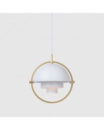 Gubi Multi-Lite Hanging Lamp Brass Base White