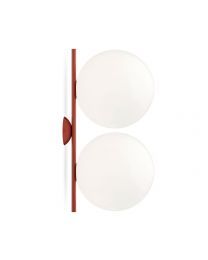 Flos IC Lights C/W1 Ø20 Double Ceiling/Wall Light Red 2700K