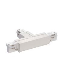 Eutrac T-Coupler for 3-phase Tracks White with Earth Outside, Left