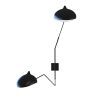 Serge Mouille Two Arm, One Curved One Straight Wall Lamp